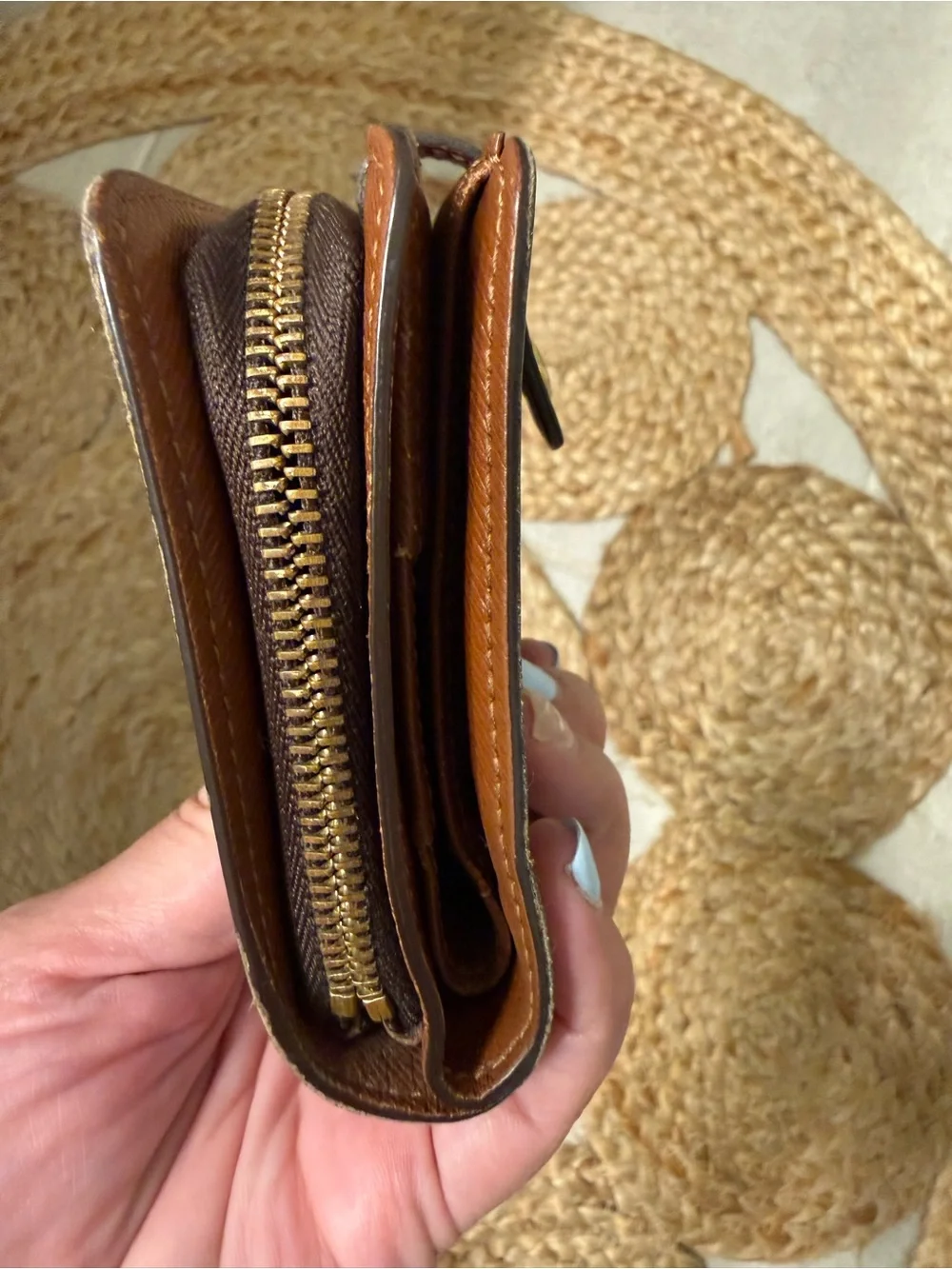 Louis Vuitton Monogram Zip Around Compact Wallet - Brown/Gold